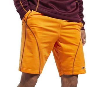 🆕 Reebok Men's Workout Ready Meet You There Shorts, High Vis Orange, NWT, Auth.